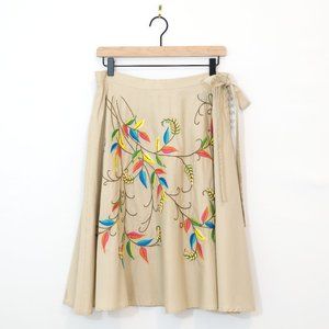 BCBGMaxAzria Embroidered Midi Skirt